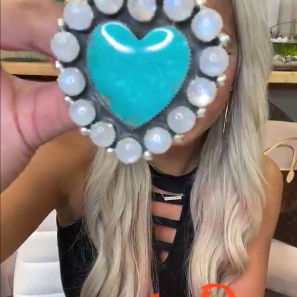 🛑SOLD🛑M&S sterling Turquoise heart ring size 7 - Picture 4 of 5